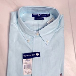 Ralph Lauren men’s button down Oxford dress shirt . New- 16/ 1/2 x 34/35 mint .